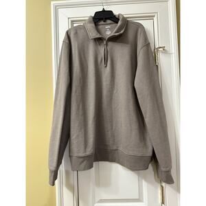 MEN SONOMA brown 1/4 ZIP FRONT KNIT Tan TOP SZ XXL